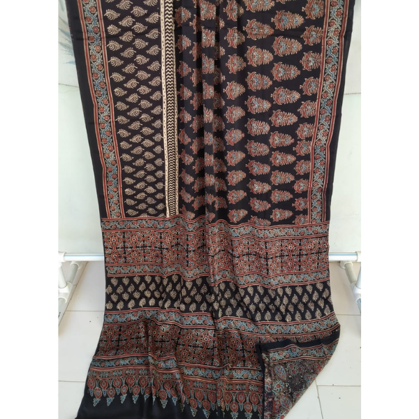 Ajrakh Block print Saree 